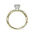 thumbnail image 2 of 0.75 Ct Brilliant Asscher Shape Genuine Diamond Sparkle Halo Ring for Engagement and Wedding in Solid 18K Yellow Gold Size 6.5, 2 of 6