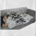 thumbnail image 6 of City Soft Flannel Fleece Throw Blanket, Hand Drawn Sketch of New York Skyscape Buildings and Skyscrapers Print, Cozy Plush for Indoor and Outdoor Use, 50" x 70", Charcoal Grey and White, by Ambesonne, 6 of 6