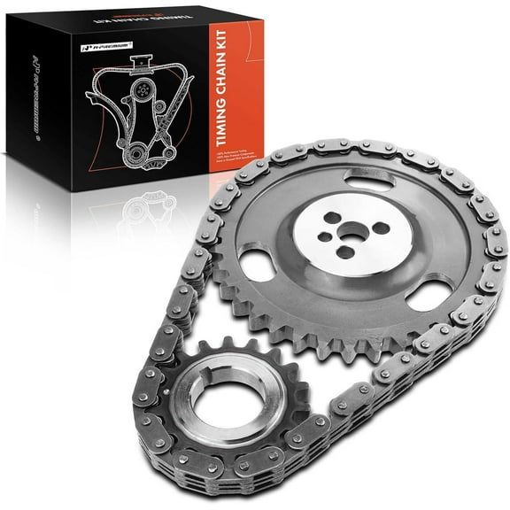 A-Premium Engine Timing Chain Kit W/Sprocket [fits OHV, 6Cyl 4.3L] Compatible with Chevrolet & GMC Vehicles, fits Express Savana 1500, Blazer, Jimmy, Astro, K1500, P3500, S10 & More & Isuzu Hombre