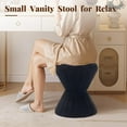 thumbnail image 5 of Multifunction Velvet Ottoman, Upholstered Vanity Stool Chair, Sturdy Round Footstool for Makeup, Living Room, Bedroom, Entryway, Black, 5 of 14
