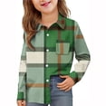 thumbnail image 2 of Loopsun Kids Winter Tops, Toddler Long Sleeve Shirts, Boys and Girls Fashion Casual Plaid Long Sleeve School Uniform Shirt with Pockets Green, 2-3 Years, 2 of 5