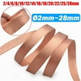 thumbnail image 2 of Flat Pure Copper Braid Cable Bare Copper Braid Wire Ground Lead 2mm~28mm, 2 of 5
