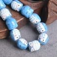 thumbnail image 5 of U8MO 5pcs Fish Shape 12x15mm Handmade Painting Ceramic Porcelain Loose Beads-Peacock Green, 5 of 9
