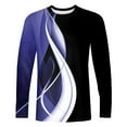 thumbnail image 4 of Mens Long Sleeve Tops Casual Fall Crew Neck Print Shirt for Men Fashion Casual Color Block Pullover Sweatshirt (Purple 2XL), 4 of 4