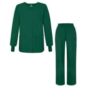 Adar Universal Women's Scrub Set - Warm-Up Scrub Jacket and Elastic Pull-On Pants