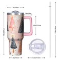 thumbnail image 2 of 40 Oz Reindeer And Bells Tumbler With Handle, Holiday Coffee Travel Cup, Xmas Gift, 2 of 4