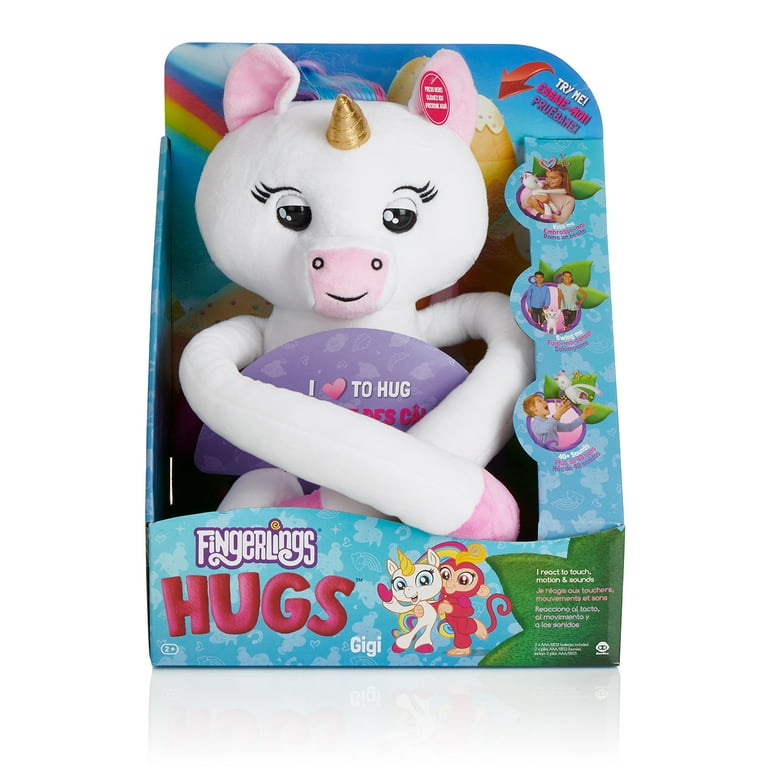 Fingerlings HUGS Gigi White Advanced Interactive Plush Baby Unicorn Pet by WowWee