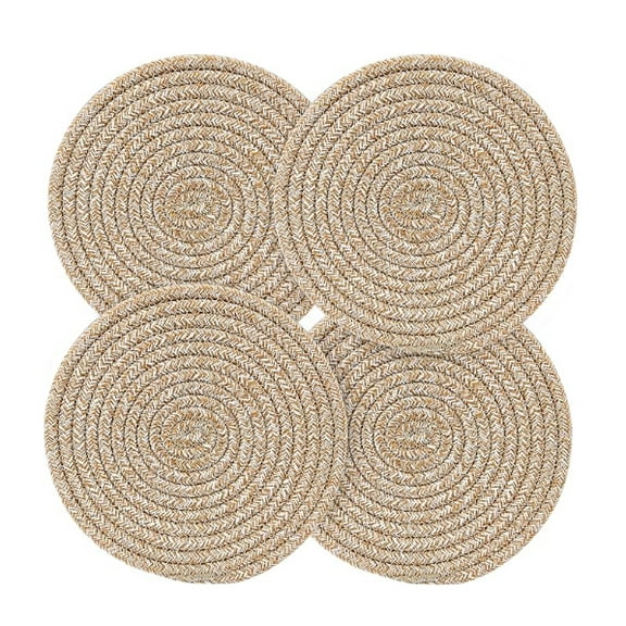 SSKDBFJG Pot Holders Trivets Set 4 Pcs, Potholders for Kitchens, 100% Pure Cotton Thread Weave Trivets for Hot Dishes/Pot/Bowl/Teapot/Hot Pot Holders, 7.9 Inches