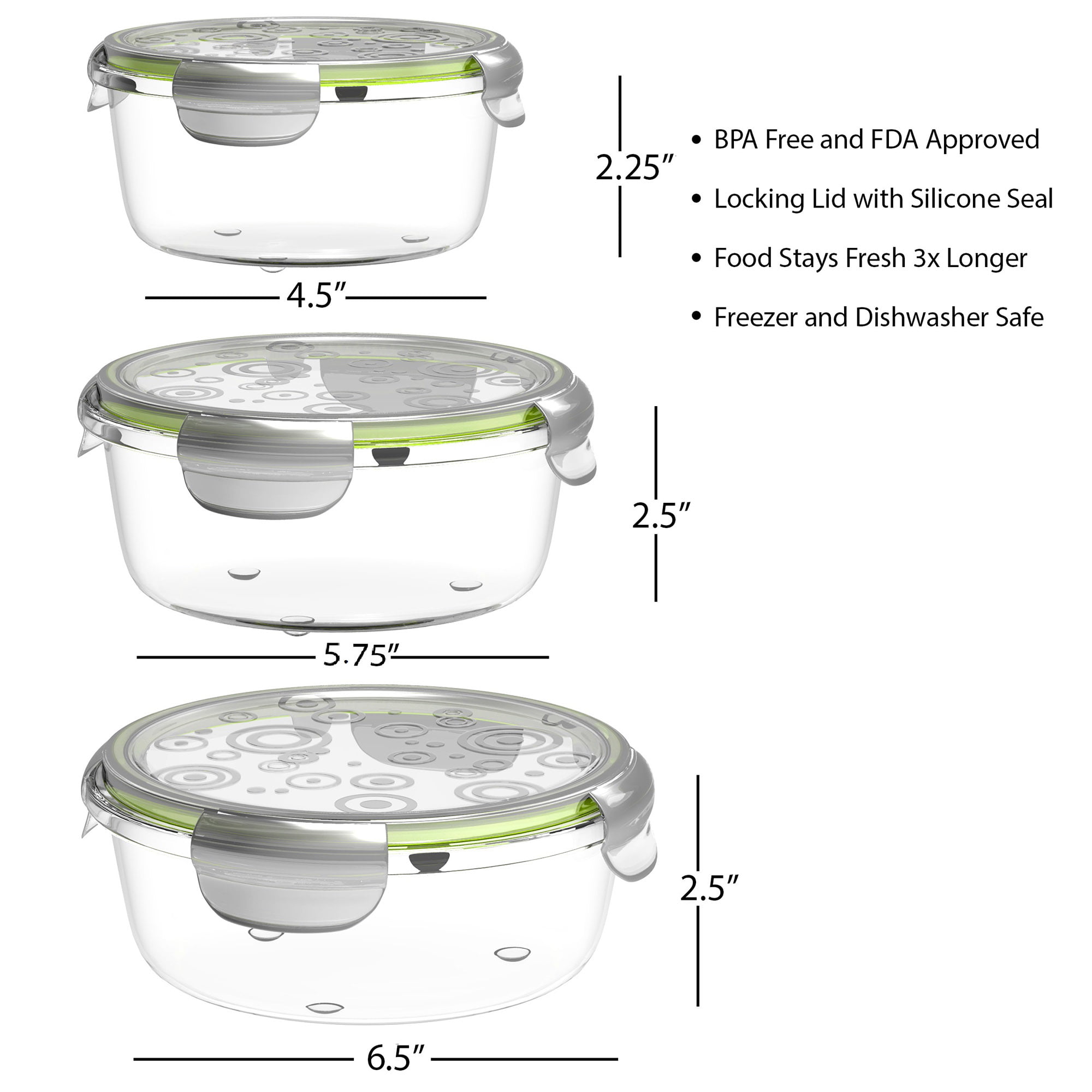 Moss & Stone Kitchen Glass Food Storage Containers Set with Lids 10 PCS. Snapware Transparent Lids Leak Proof, Oven, Freezer, Microwave & Dishwasher