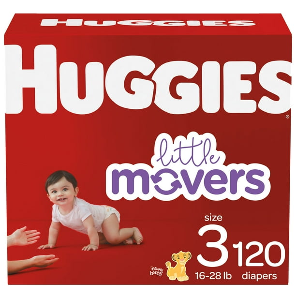 Huggies Little Movers Baby Diapers, Size 3, 120 Ct