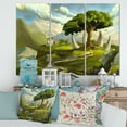 thumbnail image 2 of Designart ' Sacred Tree In A Fantasy Green Landscape ' Traditional Canvas Wall Art Print, 2 of 3