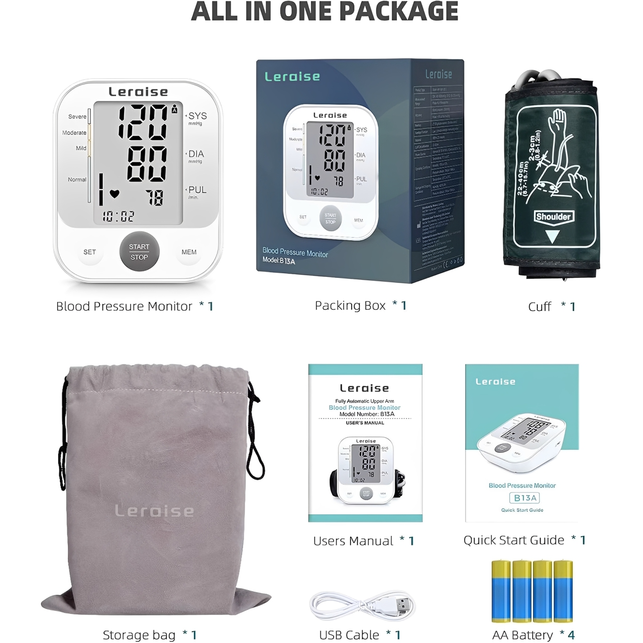 Leraise Upper Arm Blood Pressure Monitor with Voice Broadcast photo 7