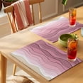 thumbnail image 4 of Pink Ocean Waves Placemats Set of 4 Abstract Beach Ocean Ombre Stripes Place Mats Indoor Wipeable Table Mats Washable Cloth Dining Table Placemats for Kitchen Holiday Party Home Decor 13x19 Inch, 4 of 9
