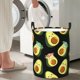 thumbnail image 5 of Balery Flowers Avocado Cesta de ropa redonda con asas, impermeable, independiente, para ropa, juguetes, dormitorio y familia-Small, 5 of 6
