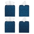 thumbnail image 2 of Naloa Dark Blue Tissue Box Cover Leather Tissue Holder Square Facial Tissue Case for Bathroom, Vanity Countertop, Tabletop, Car, 2 of 7
