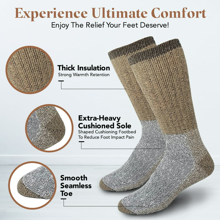 Thermal Socks Merino Wool Socks For Women and Men - 3 Pairs of Extra-Mens Warm  Socks, Winter Socks, Hiking Socks, Boot Socks by Debra Weitzner 