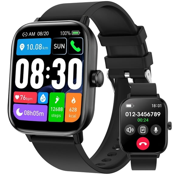 Fengqingyang Smartwatch for Men(Answer/Make Calls), 2025 Latest 1.85-Inch Fitness Tracker, Fitness Watch With Multiple Sports Modes, Suitable For Iphone And Android, Black