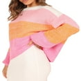 thumbnail image 4 of Pulls à Manches Longues pour Femmes avec Pull en Tricot de Couleur Contrastée, 4 of 9