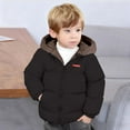 thumbnail image 2 of Likimi Toddler Boys Girls Coats Cute Bear Ears Hoods Solid Color Long Sleeve Outwear With Zipper Thick Winter Jacket Size 18-24 Months Black, 2 of 5