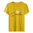 thumbnail image 4 of Pxiakgy T Shirts for Women Crewneck Boho Flowers Wildflowers Graphic Tees 2025 Summer Cute Shirts Short Sleeve Tops Letter Printed Shirt Round Neck Top Lightweight Soft T Shirt Yellow Xxl, 4 of 5