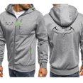 thumbnail image 3 of Sudadera con capucha y logo de murciélago de película divertida para hombre, de gran tamaño, estilo hip hop, informal, con bolsillo y cremallera, cálida, para otoño, 3 of 5