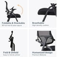 thumbnail image 7 of Updated Conference Room Chairs, Folding Office Desk Chair with Lumbar Support and Sliding Armrest with Casters, Stackable Office Guest Chairs & Reception Chairs, 1 Pack Black, 7 of 7