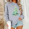thumbnail image 2 of lulshou Women's Christmas Print Sweatshirt - Holiday Cozy Pullover, Cute Xmas Graphic Long Sleeve Crewneck Shirt, Gray, M, 2 of 6