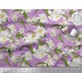 thumbnail image 2 of Soimoi Rayon Fabric Leaves & Lily Floral Printed Fabric 1 Yard 42 Inch Wide, 2 of 3