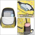 thumbnail image 4 of Unicorn and Heart Yellow Pattern 17" School Backpacks for Teens,Waterproof Oxford Fabric,S-Shape Padded Straps for School,Travel,Hiking,Camping, 4 of 6