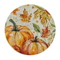 thumbnail image 4 of HAOXIT Fall Tablecloth Round Thanksgiving Autumn Pumpkin Round Tablecloth Farmhouse Watercolor Pumpkin Decorative Waterproof Polyester Table Cloth for Party Picnic Dinner Decor 42-46, 4 of 8