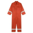 thumbnail image 3 of TiaoBug Men's Long Sleeve Industrial Coverall Safety Enhanced Visibility Striped One Piece Zipper Jumpsuit Orange XL/175, 3 of 7