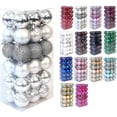 thumbnail image 1 of Bola de Navidad Bola de decoración de árbol de Navidad inastillable Adornos de bolas de Navidad Bola de decoración de fiesta de boda de vacaciones 1,6 "(4 cm) Juego de 36 piezas (azul, 1 of 4