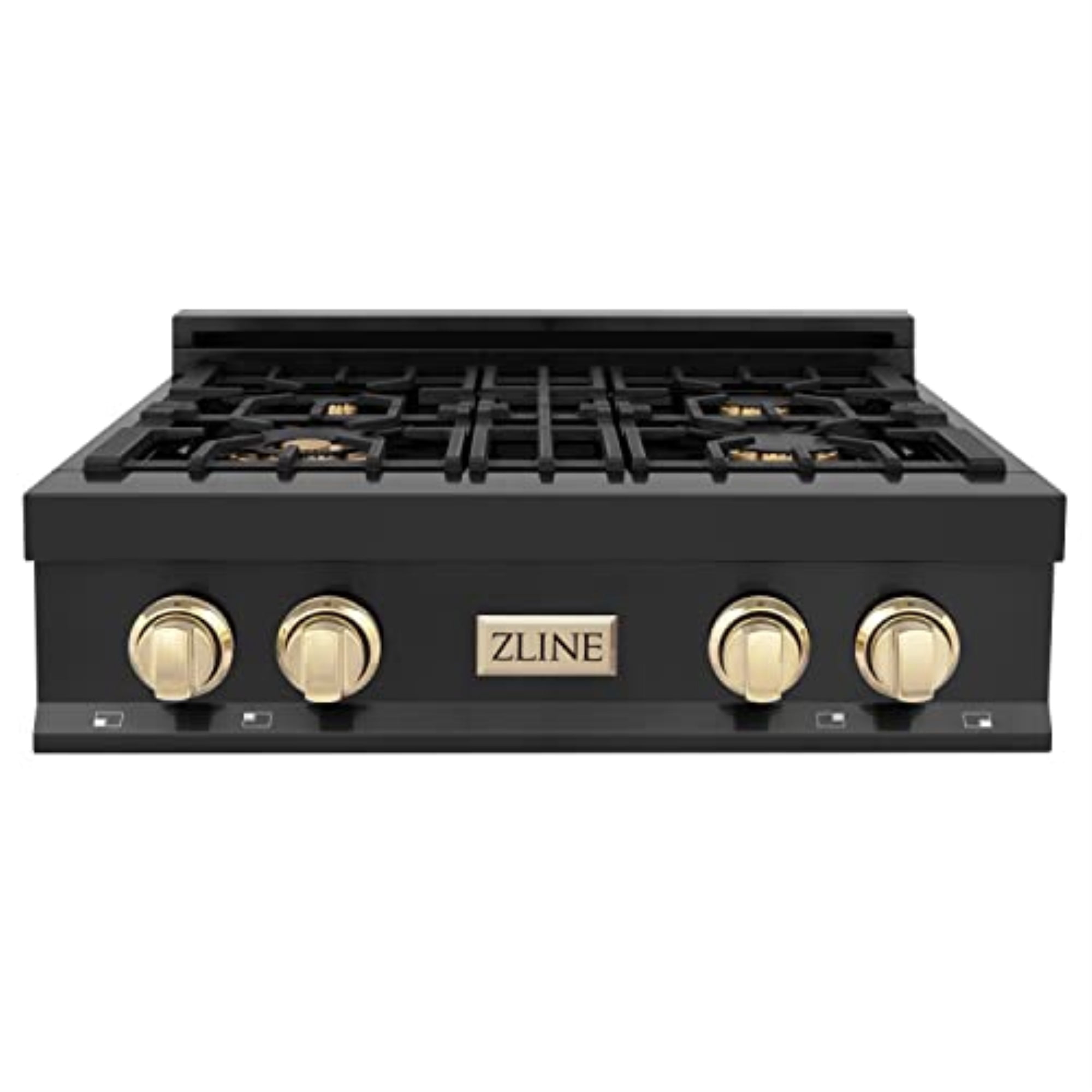 ZLINE 30 in. Autograph Edition Rangetop in Black Stainless Steel with Gold Accents (RTBZ-30-G)