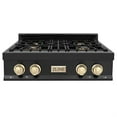 thumbnail image 2 of ZLINE 30 in. Autograph Edition Rangetop in Black Stainless Steel with Gold Accents (RTBZ-30-G), 2 of 5