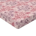 thumbnail image 4 of Ambesonne Flowers Vintage Fitted Sheet, Romantic Rose Art, Twin XL Size, Pale Eggplant Dark Pink, 4 of 5