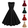 thumbnail image 4 of Women's 1950s Retro Vintage Dresses Elegant Cocktail Party Swing Dress Square Neck Sleeveless Wedding Guest Dress with Pocket, 4 of 4