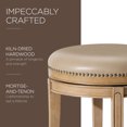 thumbnail image 4 of Maven Lane Alexander Backless Counter Stool, Weathered Oak Finish w/ Avanti Bone Vegan Leather, 4 of 6
