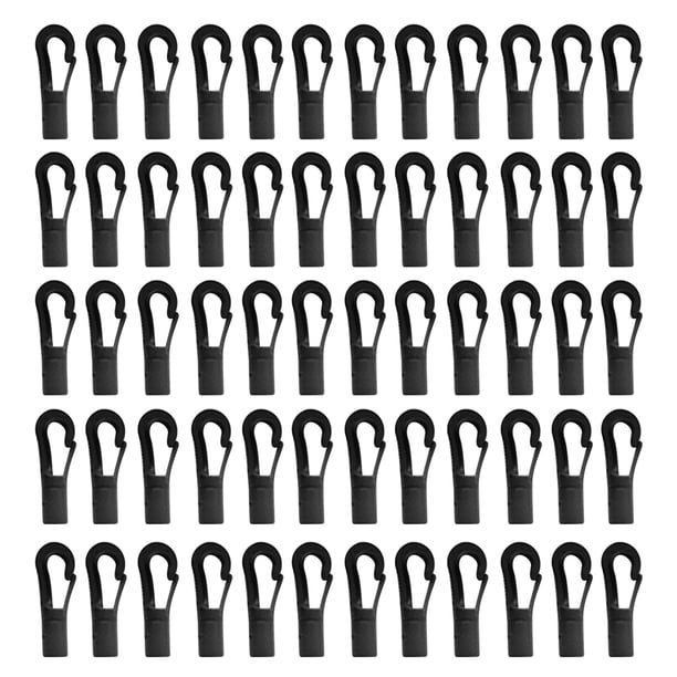 60pcs Plástico 5mm Cuerda Elástica Cuerdas Elástica Mosquetón Ganchos de Extremo Sunnimix Bungee Shock Cord Hook