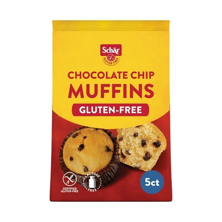 Schar Gluten Free Chocolate Chip Muffins, Chewy, 7.9 oz (5 Count)