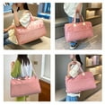 thumbnail image 4 of LACKUST Travel Luggage Handbag Gym Bag Travel Bag With Trolley Case Rainproof Bag Travel Luggage Handbag Shoe Shoulder Bag Wet And Dry Separation Gym Bag,Pink, 4 of 9