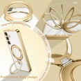 thumbnail image 4 of Dteck Magnetic Case for Samsung Galaxy S25 Ultra Compatible with MagSafe TPU+PC Clear Back Case with Camera Lens Protector Kickstand Anti-Scratch Shockproof Electroplated Cover,Gold, 4 of 8
