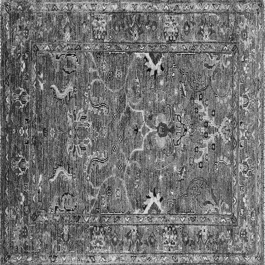 Ahgly Company Indoor Square Oriental Gray Industrial Area Rugs, 4 ...