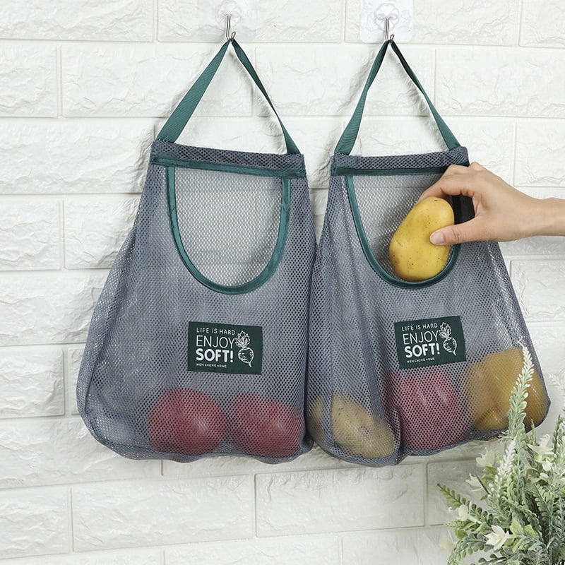 Kitchen Vegetable Mesh Storage Bags Onion Potato Bags Storage Hanging