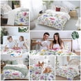 thumbnail image 6 of Colorful Floral Bedding 3 Piece Duvet Cover Set Full Size, Watercolor Vintage Flower Spring Plant Soft Microfiber Comforter Cover with Zipper Closure & Pillowcases, FadeResistant Quilt Cover, 6 of 9