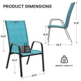 thumbnail image 6 of NAPWANT Patio Dining Chairs, Set of 4 Stackable Outdoor Chairs, All-Weather Space Saving Design, Peacock-Blue, 6 of 9