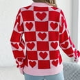 thumbnail image 5 of Weiqiqre Womens Fall Sweaters Checkered Holiday Oversized Sweater Cute Plaid Print Crewneck Knit Puff Sleeve Chunky Jumpers, 5 of 8