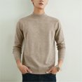 thumbnail image 2 of NOLDARES Mens Mock Turtleneck Long Sleeve Shirts Casual Basic T-Shirt Lightweight Mockneck Pullover for Men(W159-Brown), 2 of 4