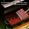 thumbnail image 2 of Hot Dog Roller for Girll Sausage Roller Stainless Steel Rack with Wood Handle & 4 BBQ Skewers Evenly Silver Stainless steel+beech, 2 of 6