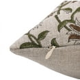 thumbnail image 4 of Fabdivine Hand Block Print Linen Pillow Cover 14x14 Green Floral Boho Farmhouse Cushion, 4 of 5