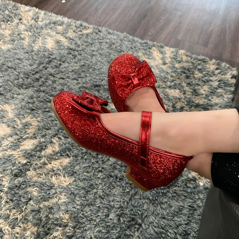 Stelle Now Glitter Mary Jane Shoes for Girls/Toddler, Toddler Girl's, Size: 12 Medium Little Kid, Red